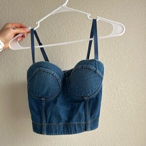 Denim Bustier Top